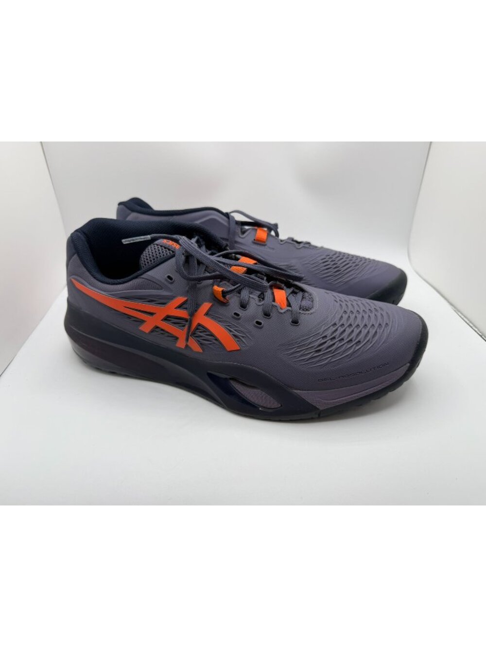 Asics Gel-Resolution X Mens Size 12 Wide Greyish Purple Nova Orange Tennis Shoes